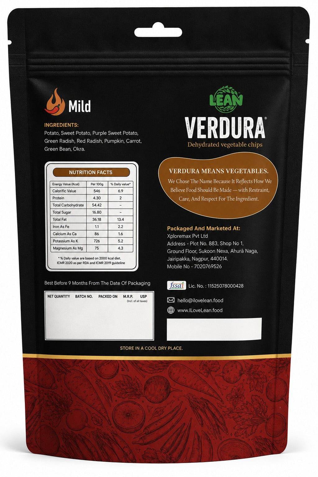 Verdura (Dehydrated Vegetable Chips – Peri Peri Flavor)